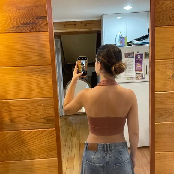 Rust Halter Crop Top - Picture 3 of 3